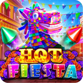 Hot Fiesta slot game icon featuring a colorful piñata, festive decorations, and vibrant party-themed graphics.