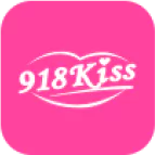 918Kiss logo in white text on a bright pink background.