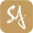 SA Gaming logo in white stylized letters on a gold background.