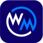WM Casino logo featuring stylized white “WM” letters inside a circular blue gradient emblem.