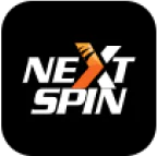 NextSpin logo featuring white “NEXT SPIN” text with an orange stylized X on a black background.