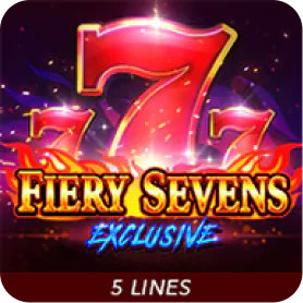 Fiery Sevens Exclusive slot game icon featuring a glowing red number seven with flame effects.