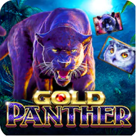 Gold Panther slot game icon featuring a fierce purple panther with glowing eyes in a mystical setting.